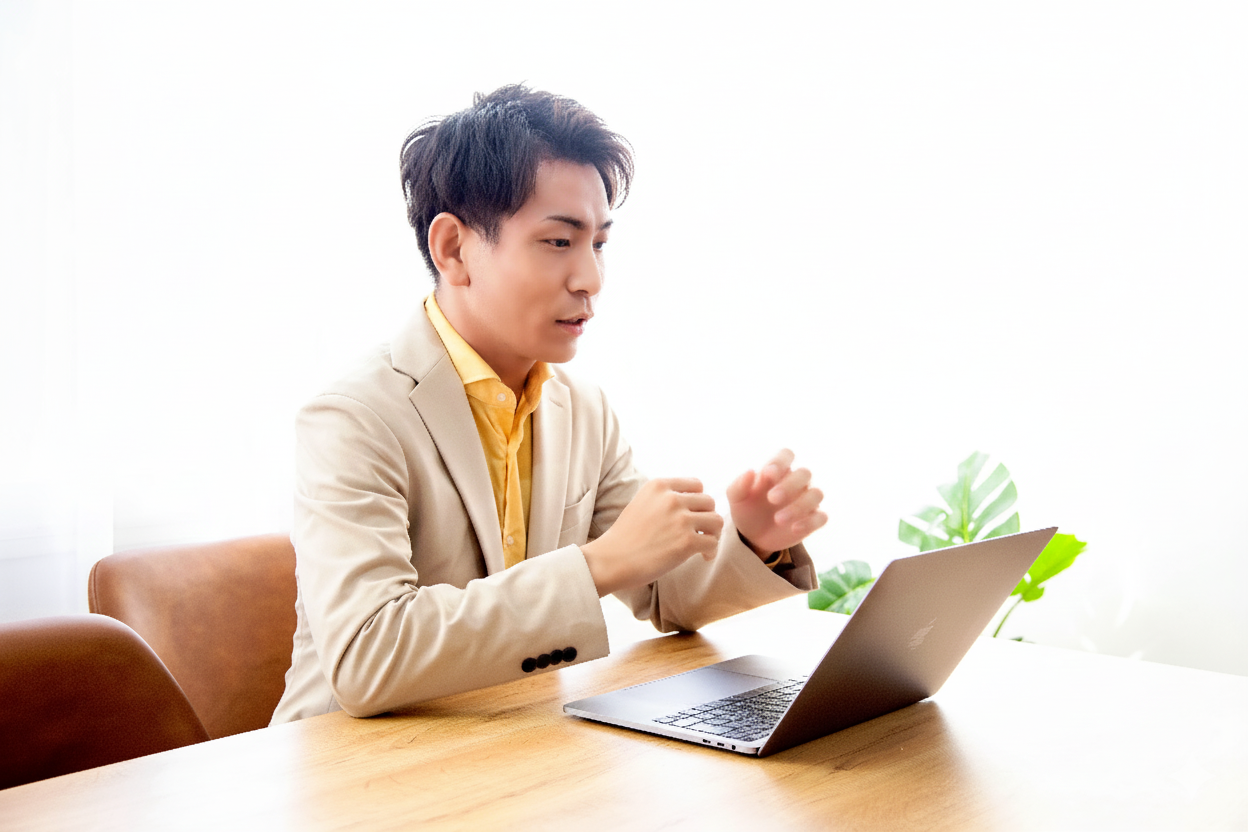 ミーティングを行うeマーケティングのチーム